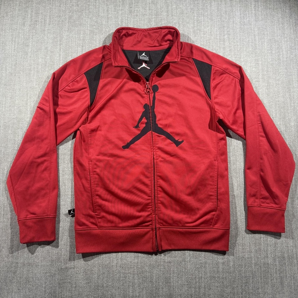 Jordan Jacket Boys 12-13 Years Red Jumpman Full Zip‎ Track Basketball Warm Up